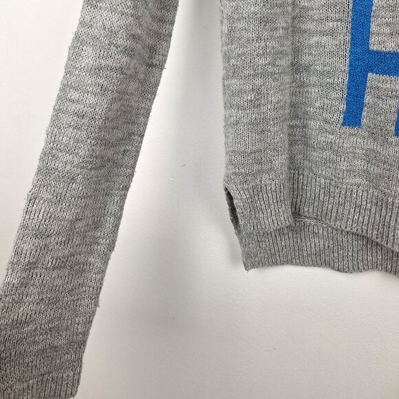 Hollister bear hug sweater, Size S. Gray blue. Cute y2k. Cotton blend Stretchy - Picture 6 of 13